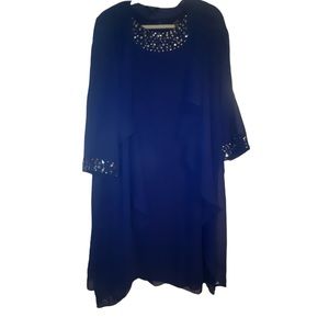 Royal Blue size 16 w Tank dress with sheer Cadigan.